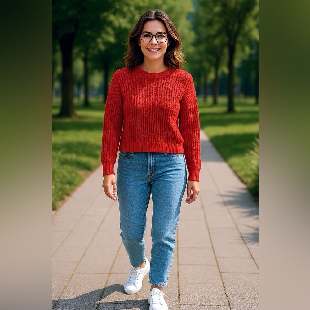 Old Navy Red Knit Women's Sweater Sz XS